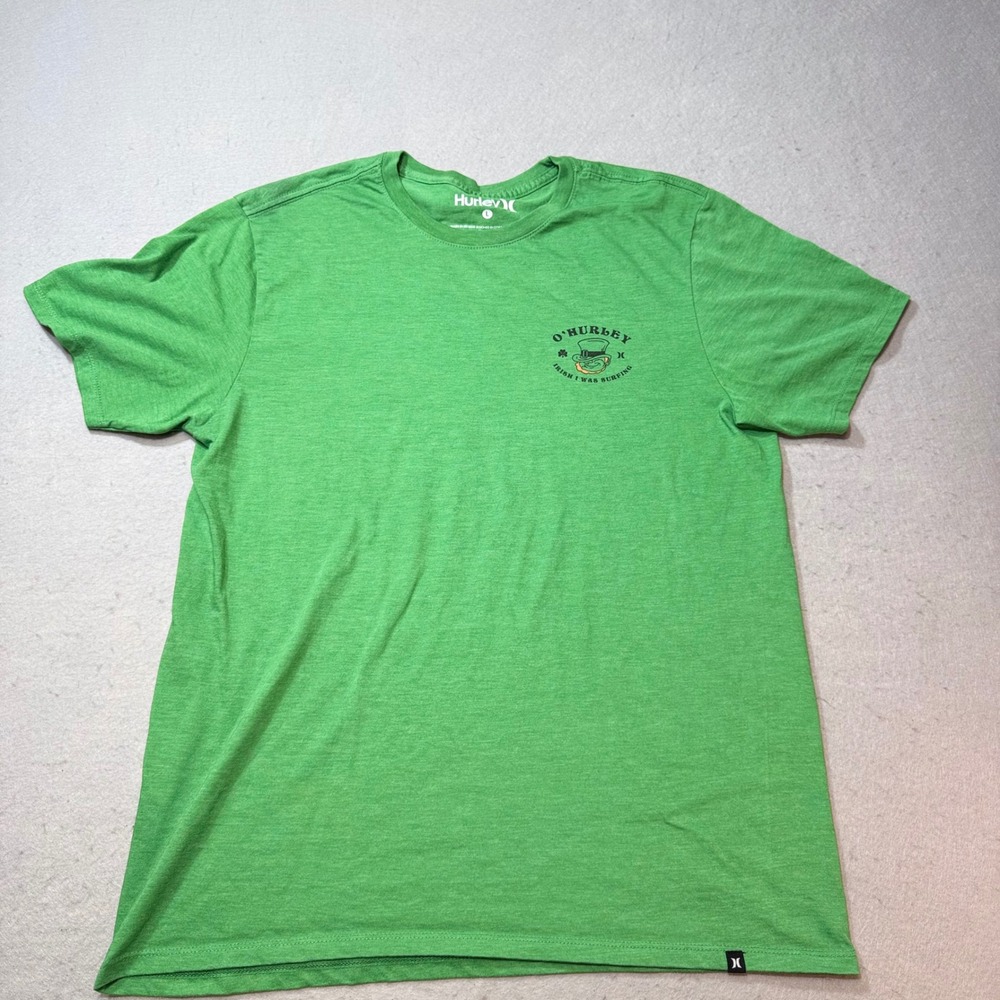 Hurley‎ Green Irish Surfing Leprechaun Graphic T Shirt Large